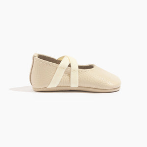 Birch ballet slipper baby shoe in angle 3, perfect for little dancers and stylish comfort.
