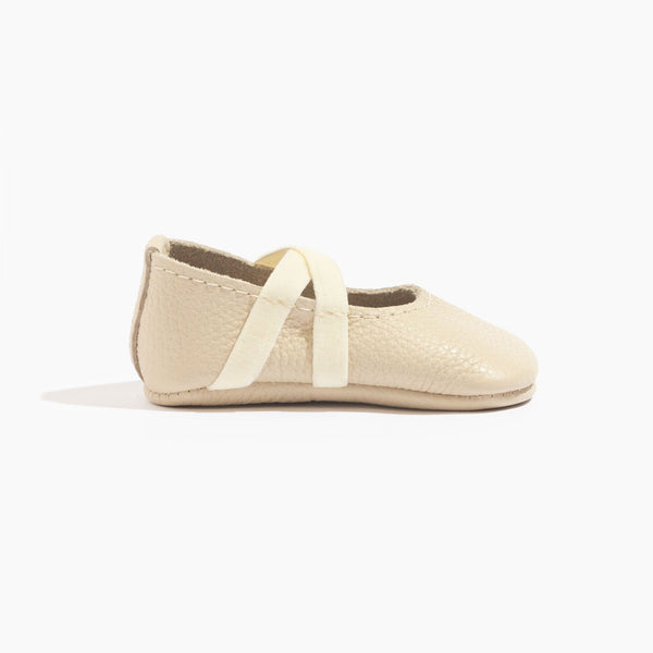 Birch ballet slipper baby shoe in angle 3, perfect for little dancers and stylish comfort.