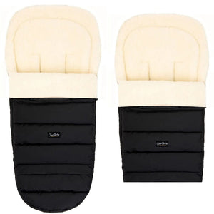 Black Arctic Organic Wool Adjustable Footmuff