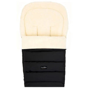 Black Arctic Organic Wool Adjustable Footmuff
