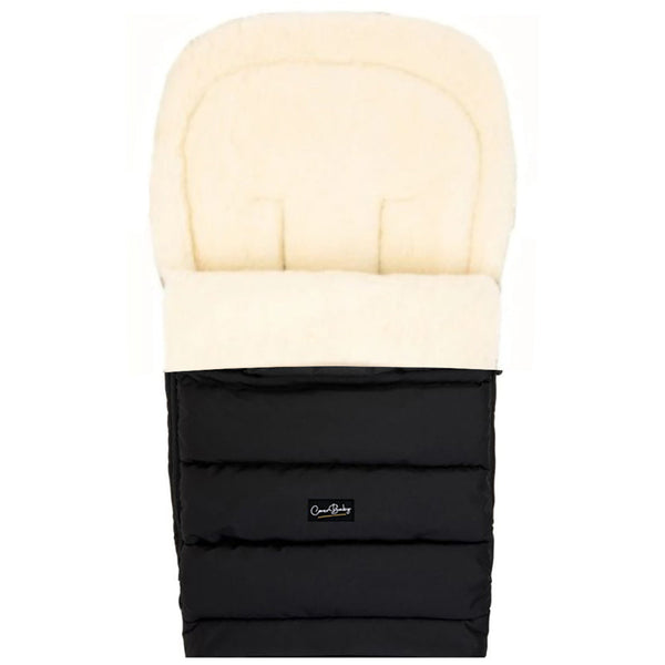 Black Arctic Organic Wool Adjustable Footmuff