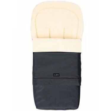 Black Graphite Organic Wool Adjustable Footmuff
