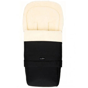Black Organic Wool Adjustable Footmuff