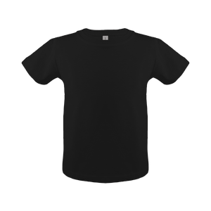 Cottonfelt unisex toddler short sleeve t-shirt in soft cotton, angle view showcasing design and fit.