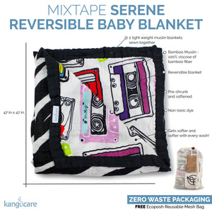 Kanga Care Bamboo Muslin Blanket - Baby: Mixtape (reversible)