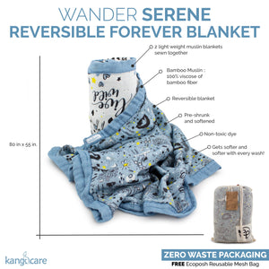 Kanga Care Bamboo Muslin Blanket - Forever: Wander (reversible)