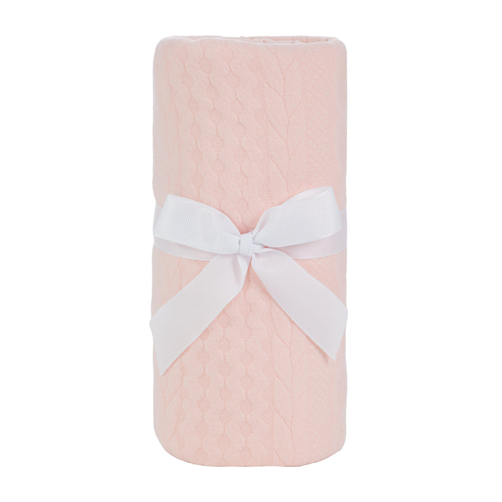 Sealy Baby Knit Blanket in Apricot Rose - Soft, cozy, and perfect for your little one.