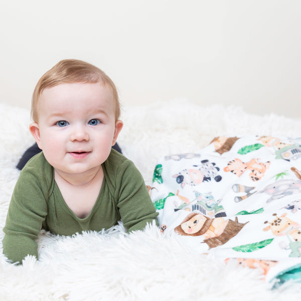 Premium Baby & Toddler Minky Blanket - Safari