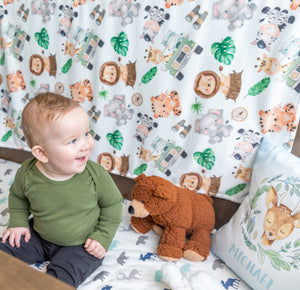 Premium Baby & Toddler Minky Blanket - Safari