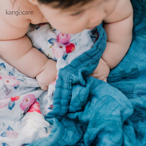 Kanga Care Bamboo Muslin Blanket - Baby: Lily (reversible)