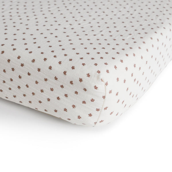 Mushie Mini Muslin Crib Sheet 100% Cotton Breathable