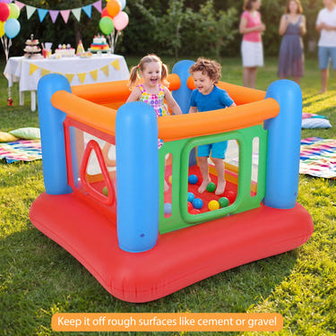 Blow Up Jumping House for Kids with Transparent Side Walls for Babies & Toddlers