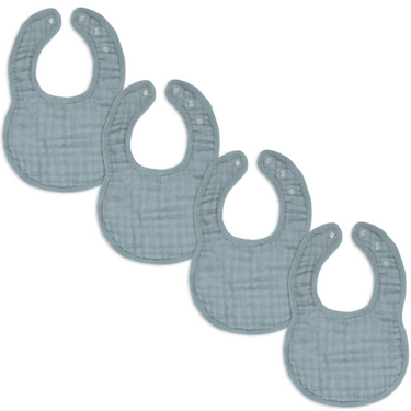 Muslin Bibs in Pacific Blue