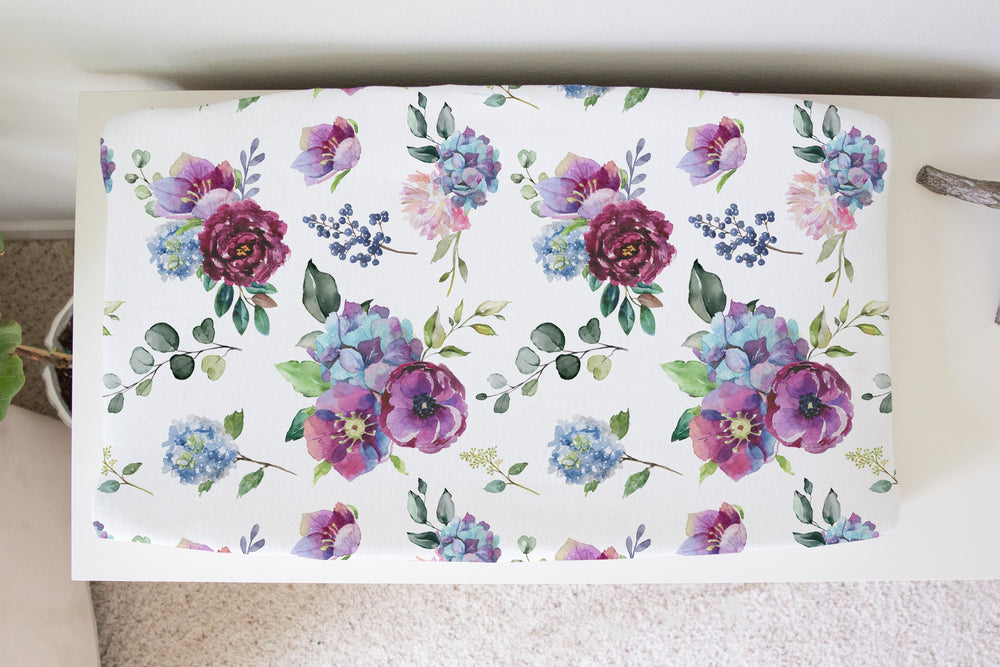 Changing Pad Cover - Blue Floral