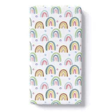 Blue Rainbow Fitted Crib Sheet