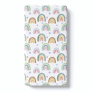 Blue Rainbow Fitted Crib Sheet