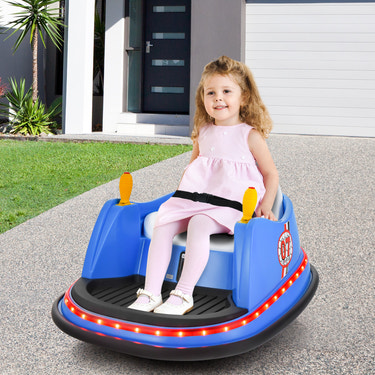 12V Electric Kids Ride On Bumper Car with Flashing Lights for Toddlers - Fun toy for outdoor play and entertainment.