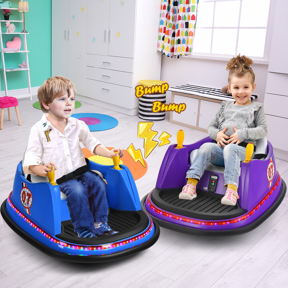 12V Electric Kids Ride On Bumper Car with Flashing Lights for Toddlers - Fun toy for outdoor play and entertainment.