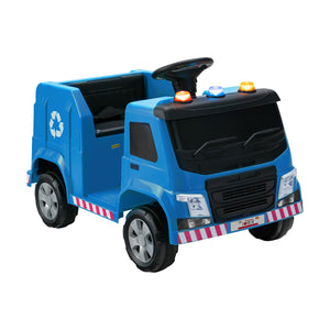 12V Kids Ride-on  Garbage Truck with Warning Lights and 6 Recycling Accessories