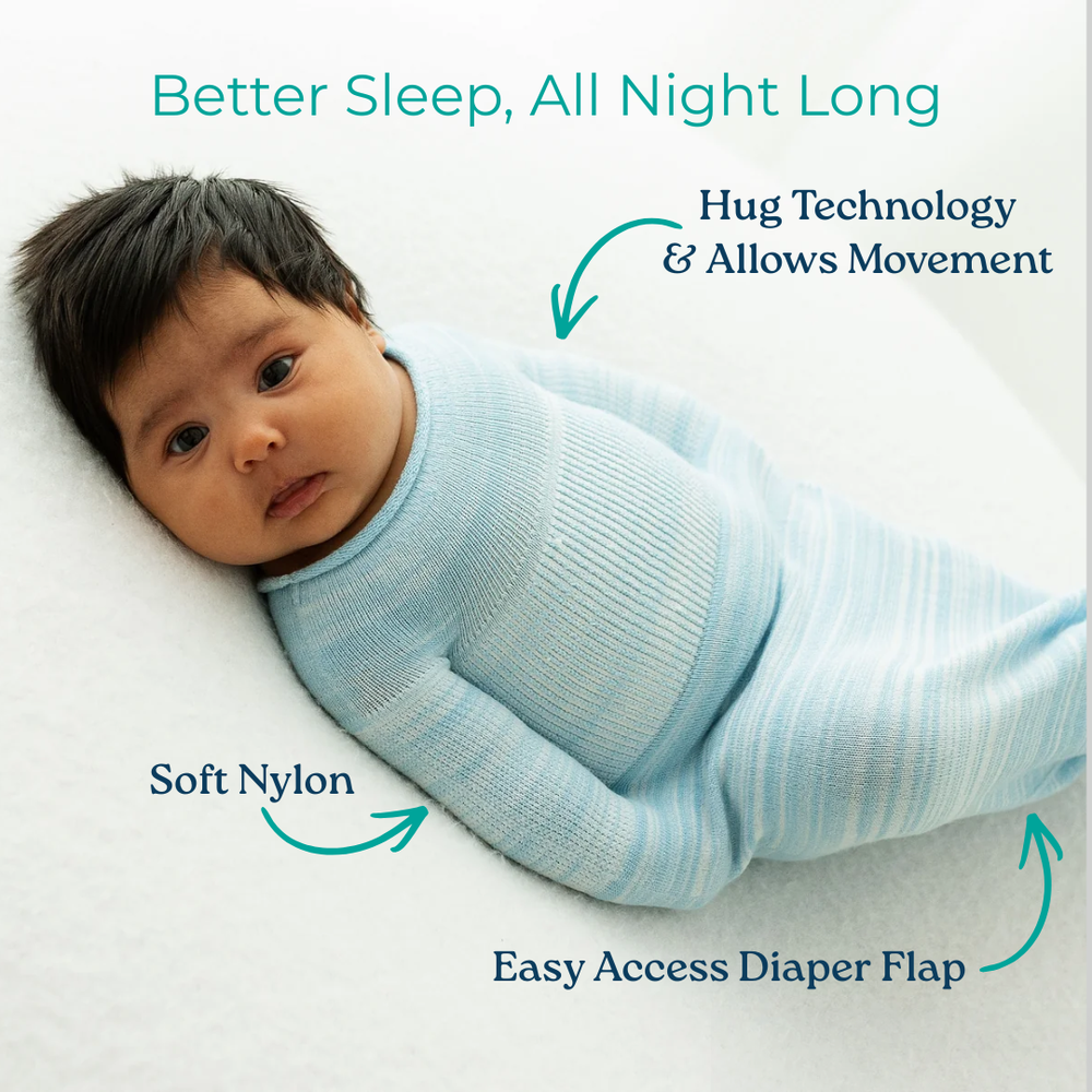Swaddelini Blue Swaddle Sleep Sack 3D Knit Seamless