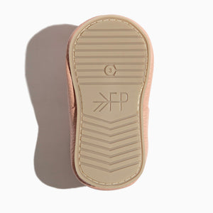Blush T-Bar baby shoe from angle 5, featuring a stylish design perfect for little feet.