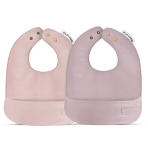 Classic - Set of Soft Vegan Leather Easy Clean Bibs 0-12 Months