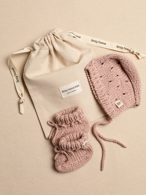 Bonnet & Booties Set Pointelle