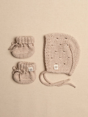 Bonnet & Booties Set Pointelle