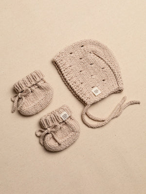 Bonnet & Booties Set Pointelle