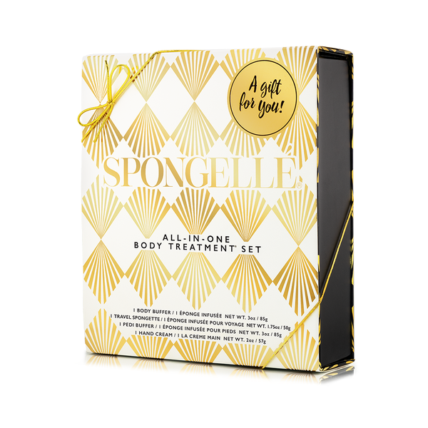 French Lavender Daisy Gift Set - Body care essentials in a beautifully packaged gift set, angle view 4.