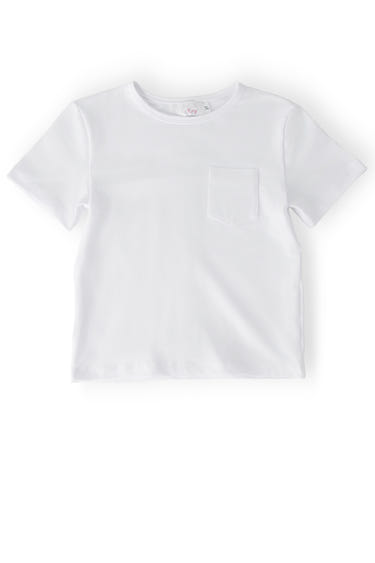 Boys White S/S Pocket Tee