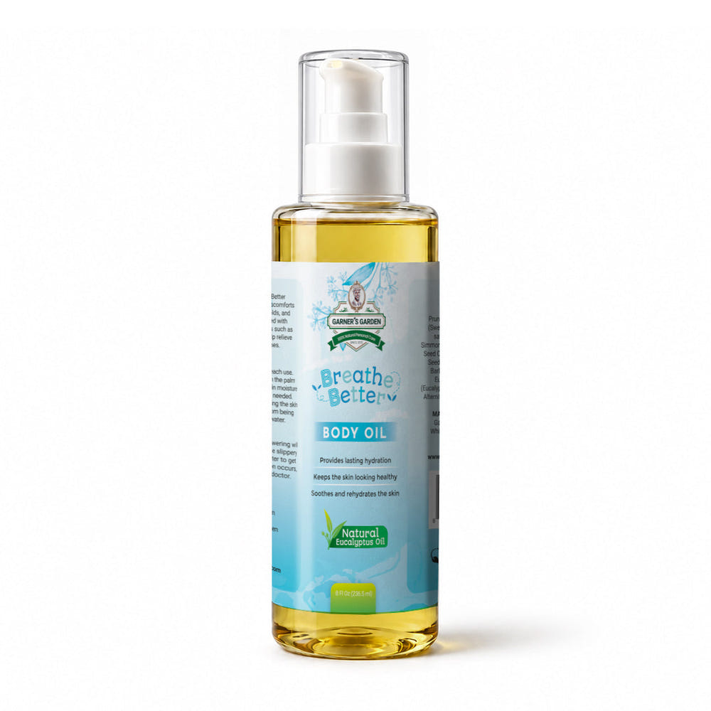 Garner's Garden Breathe Better Body Oil 100% All-Natural Eucalyptus