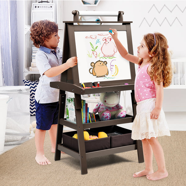 3 in 1 Double-Sided Storage Art Easel - Height-Adjustable for Toddlers & Kids