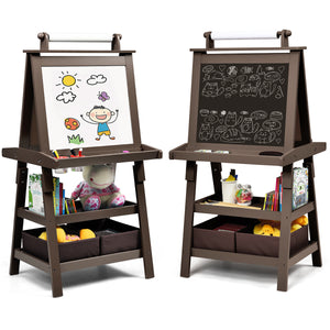 3 in 1 Double-Sided Storage Art Easel - Height-Adjustable for Toddlers & Kids