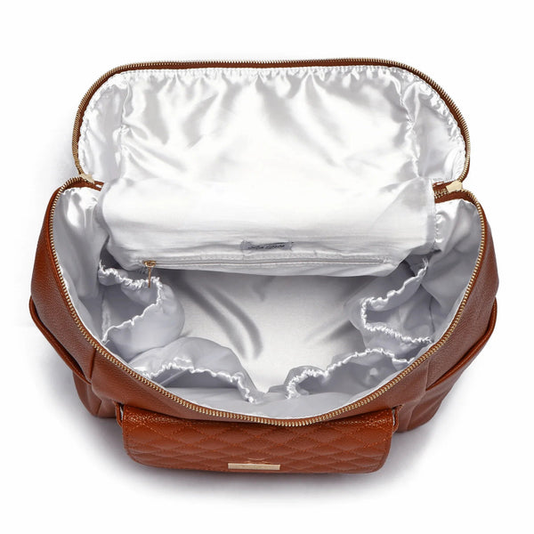 Caramel Signature Diaper Bag in angle 3 view, stylish and functional for modern parents.