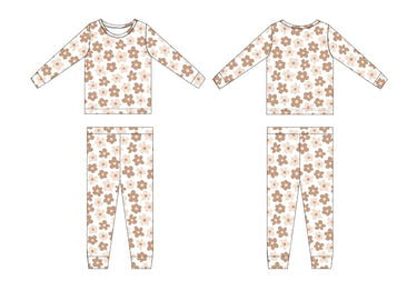 Sad Beige Daisy bedding set for babies, featuring a soft, neutral design perfect for sleep and nursery decor.