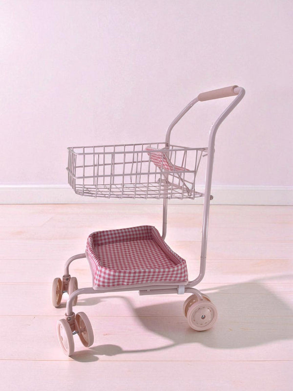 Toy Shopping Cart - Bubblegum Gingham