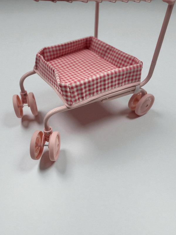 Toy Shopping Cart - Bubblegum Gingham