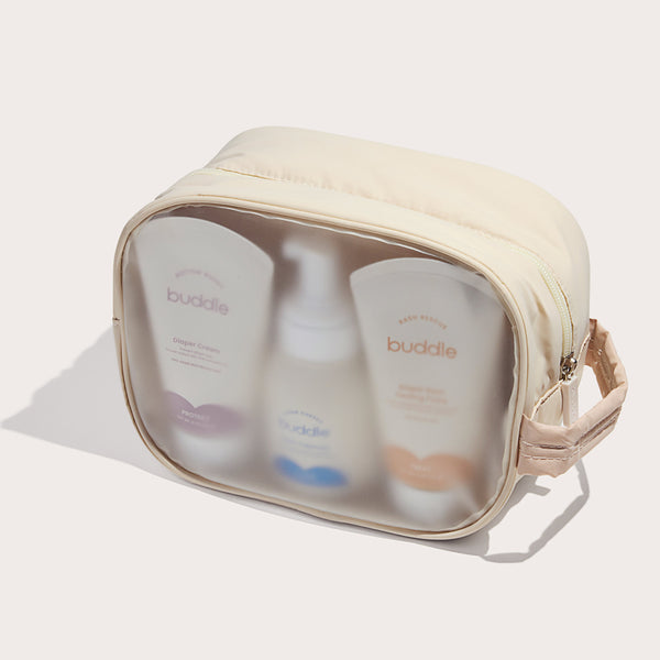 Buddle Skincare Bum Bag toiletry bag puffer 8.75 x 6.5 x 5