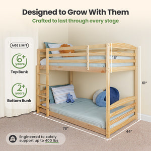 Solid Wood Kids Bunk Bed