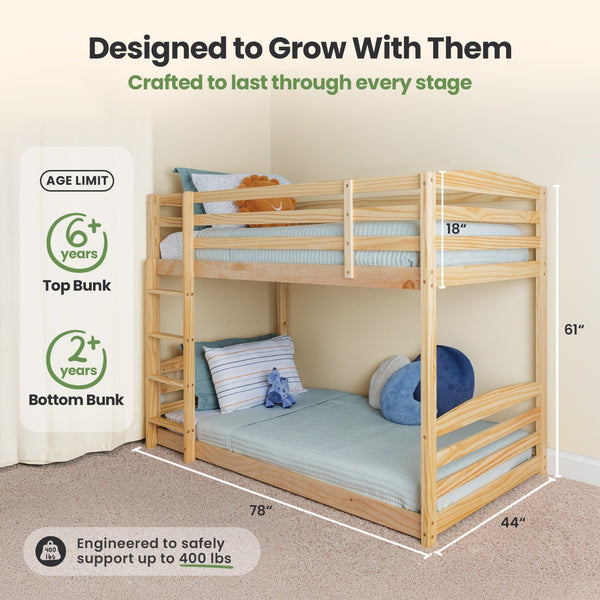 Solid Wood Kids Bunk Bed