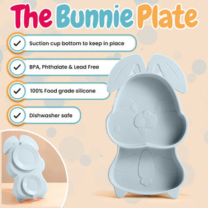 BunniePlate Toddler Training Plate- Blue