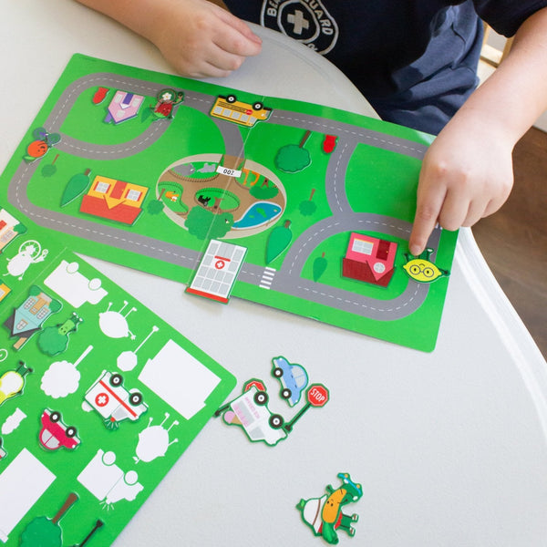 Avi's Adventures In The City Reusable Sticker Book + Marker Set (ages 3+)