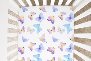 Fitted Crib Sheet - Butterfly