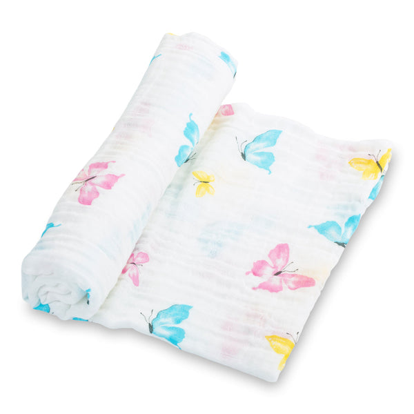 Butterfly Kisses Baby Muslin Swaddle Blanket