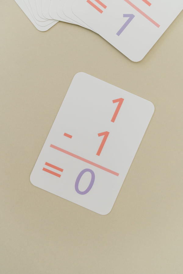 Basic subtraction flashcards for kids, promoting early math skills through fun puzzles and creative activities.