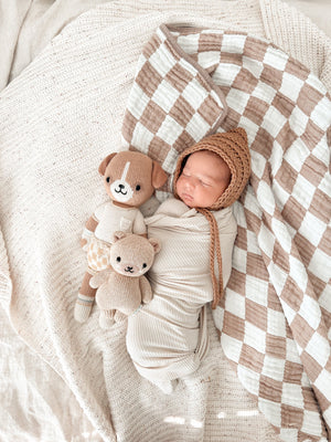 Oat Ribbed Stretch Swaddle