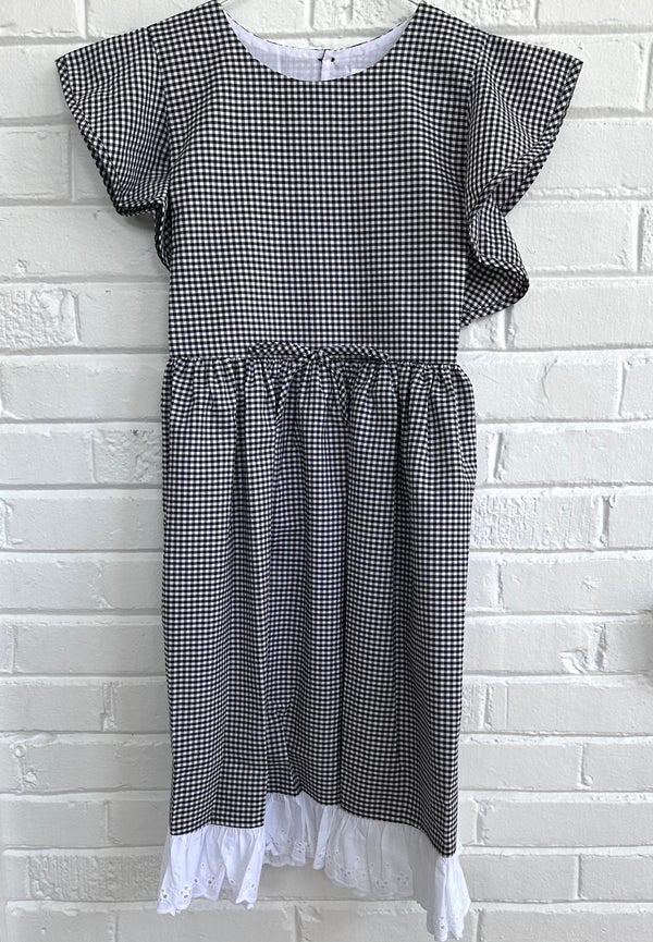 Black Gingham Pixie Dress