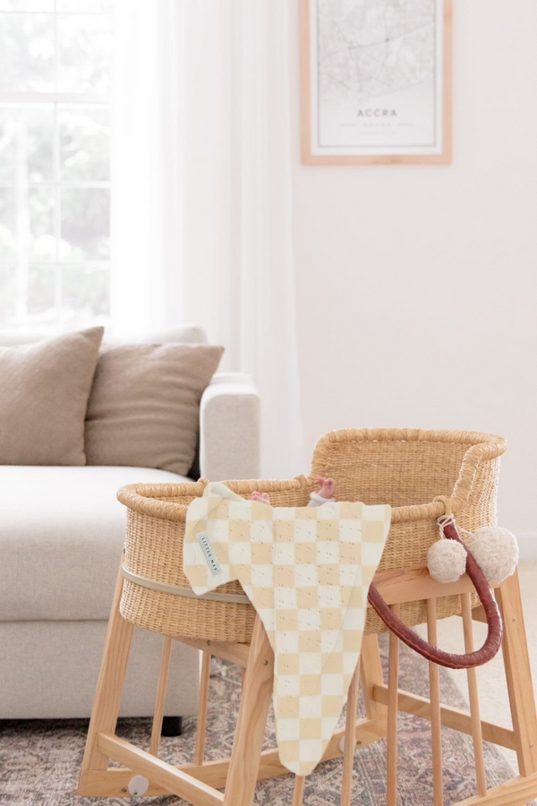 Beige & White Checkered Stretch Swaddle