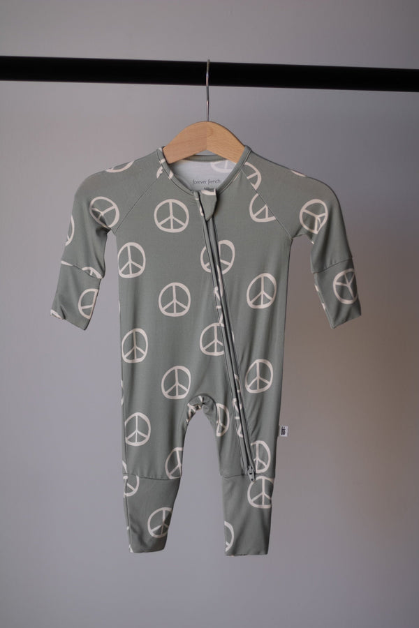 Bamboo Zip Pajamas | Peace